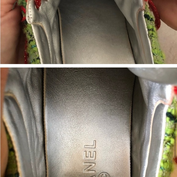 CHANEL TRAINERS TWEED SNEAKERS SIZE 42 LIMITED COLOR STYLE - Picture 5 of 6